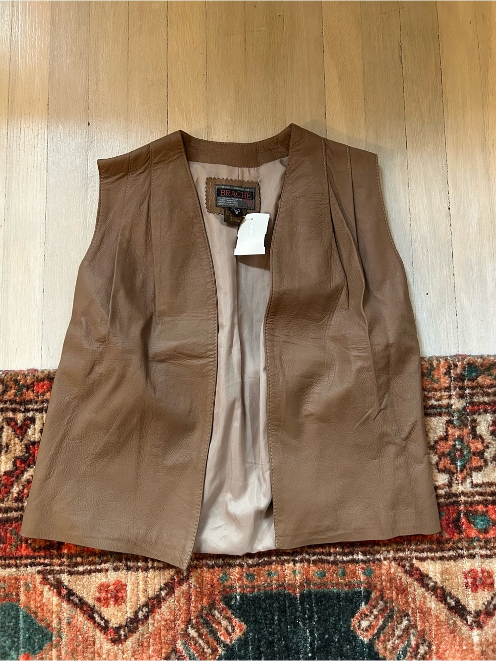 Brown Leather Sleeveless Vest